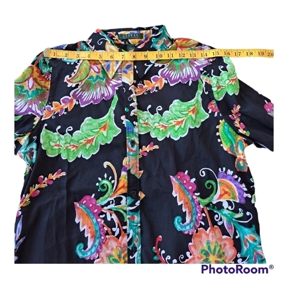 Ralph Lauren floral Unisex Blouse 3/4 sleeve multicolor top - Picture 11 of 13